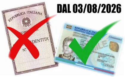 Cessazione validità carta d’identità cartacea dal 3 agosto 2026